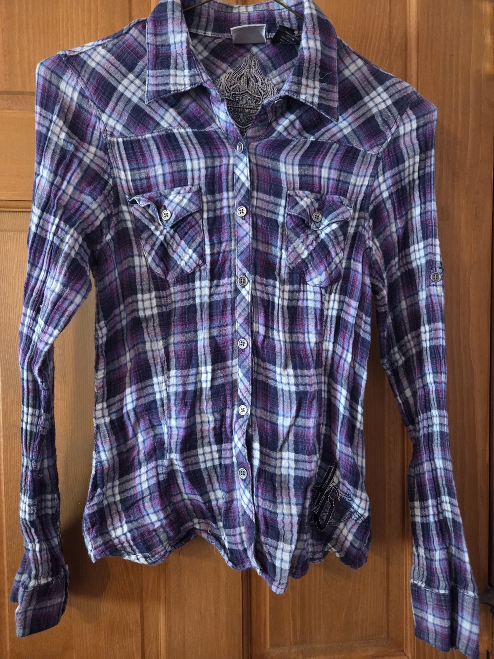 Harley-Davidson Purple Plaid Button-Up Shirt